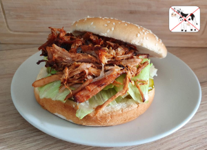 Burger de porc effiloché