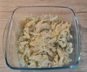 Crumble de Chou-fleur au Chèvre et Bacon - façonnage 1