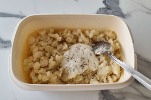 Roulé de Jambon au chou-fleur et à la Cancoillotte - façonnage 1