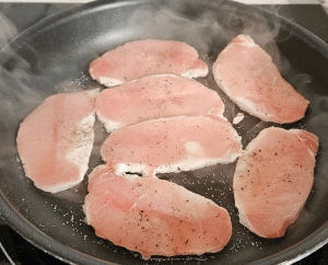 Porc flambé au Cognac - étape 1