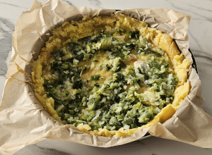 Tarte de Pomme de terre, au Poireau et Hareng fumé - étape 9